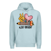 Blue Mist peace love 4th grade Premium Hoodie - JahusDesignShop