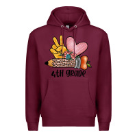 Burgundy peace love 4th grade Premium Hoodie - JahusDesignShop