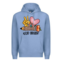 Colony Blue peace love 4th grade Premium Hoodie - JahusDesignShop