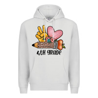 Dove Grey peace love 4th grade Premium Hoodie - JahusDesignShop