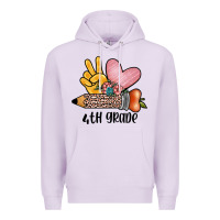 Lilac peace love 4th grade Premium Hoodie - JahusDesignShop
