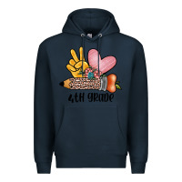 Navy peace love 4th grade Premium Hoodie - JahusDesignShop