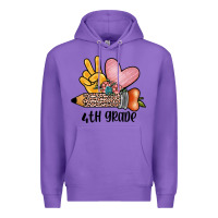 Purple peace love 4th grade Premium Hoodie - JahusDesignShop