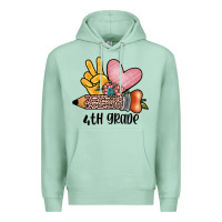 Seafoam peace love 4th grade Premium Hoodie - JahusDesignShop