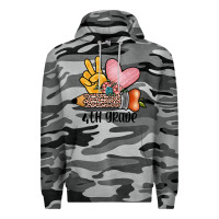 Slate Camo peace love 4th grade Premium Hoodie - JahusDesignShop