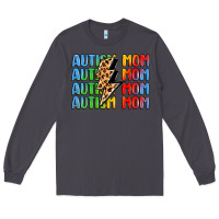 Smoke autism mom lightning bolt Long Sleeve Tee - LillyAllenDesigns