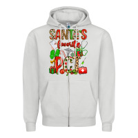 Dove Grey santa's favorite pct Zipper Hoodie - texasbilliewilder