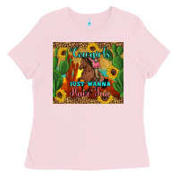 Bubblegum Pink cowgirls just wanna have fun Ladies Tee - Artiststas