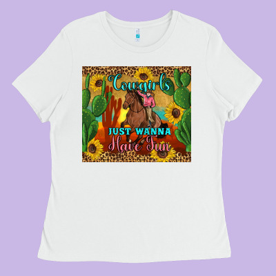 Cowgirls Just Wanna Have Fun Ladies Tee Designed By Artiststas