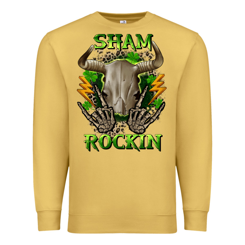 Sham Rockin St. Patrick's Day Premium Sweatshirt by CowGirlArtShop | Teevron
