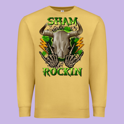 Sham Rockin St. Patrick's Day Premium Sweatshirt Designed By Cowgirlartshop