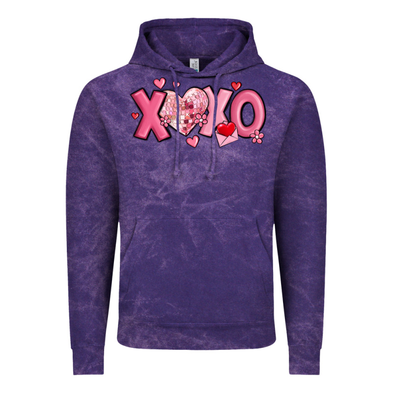 Xoxo Disco Heart Valentine's Day Vintage Hoodie by MaliasSmallBusiness | Teevron