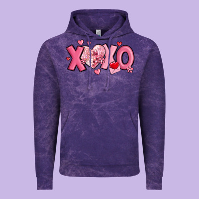 Xoxo Disco Heart Valentine's Day Vintage Hoodie Designed By Maliassmallbusiness