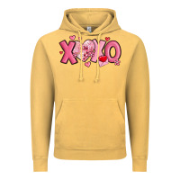 Vintage Mustard xoxo disco heart valentine's day Vintage Hoodie - MaliasSmallBusiness