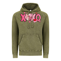 Vintage Olive xoxo disco heart valentine's day Vintage Hoodie - MaliasSmallBusiness