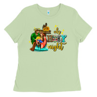 Matcha oh holy night with sunflower and cross Ladies Tee - AdoDesignShop