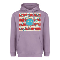 Lavender America flag smiley  tumbler Heavyweight Hoodie - HowdyJamesFarm
