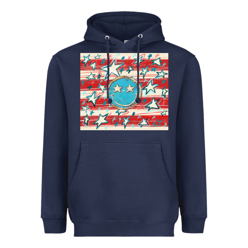 America Flag Smiley  Tumbler Heavyweight Hoodie by HowdyJamesFarm | Teevron