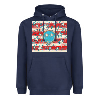 Navy America flag smiley  tumbler Heavyweight Hoodie - HowdyJamesFarm