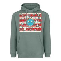 Sage America flag smiley  tumbler Heavyweight Hoodie - HowdyJamesFarm