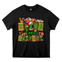 Black teach love inspire with Christmas and teacher elements Heavy Core Tee - AdoDesignShop