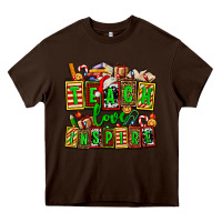 Chocolate Brown teach love inspire with Christmas and teacher elements Heavy Core Tee - AdoDesignShop