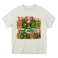 Cream teach love inspire with Christmas and teacher elements Heavy Core Tee - AdoDesignShop