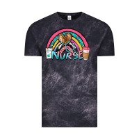 Cloud Black nurse rainbow Vintage Tee - NancyCooperArtShop