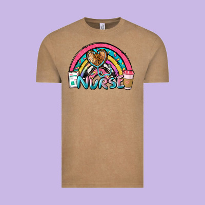 Nurse Rainbow Vintage Tee Designed By Nancycooperartshop