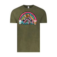 Vintage Olive nurse rainbow Vintage Tee - NancyCooperArtShop