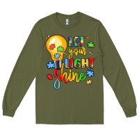 Army Green let your light shine Long Sleeve Tee - LillyAllenDesigns