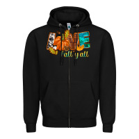 Black Love Fall y'all Zipper Hoodie - NancyCooperArtShop