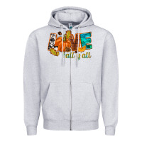 Heather Grey Love Fall y'all Zipper Hoodie - NancyCooperArtShop
