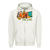 Oatmeal Heather Love Fall y'all Zipper Hoodie - NancyCooperArtShop