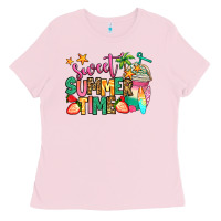 Bubblegum Pink sweet summer time iced coffee Ladies Tee - Jasminsmagicworld