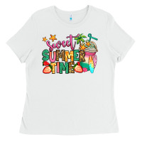 White sweet summer time iced coffee Ladies Tee - Jasminsmagicworld