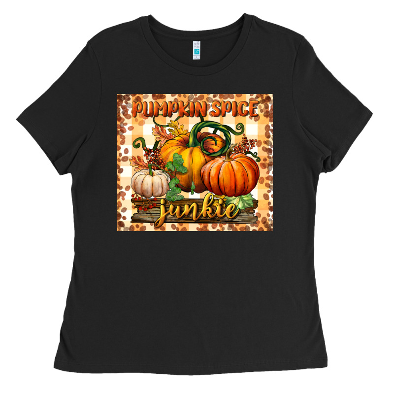 Pumpkin Spice Junkie Tumbler Ladies Tee by BundleAndBundleShop | Teevron