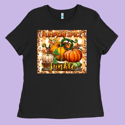 Pumpkin Spice Junkie Tumbler Ladies Tee Designed By Bundleandbundleshop