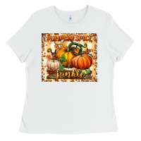 White pumpkin spice junkie tumbler Ladies Tee - BundleAndBundleShop