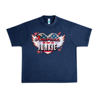Navy American junkie Urban Heavy Tee - NancyCooperArtShop