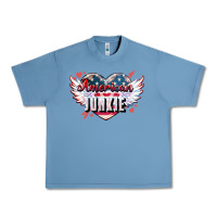 Pebble Blue American junkie Urban Heavy Tee - NancyCooperArtShop