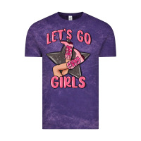 Cloud Purple lets go girls cowgirl boots star Vintage Tee - MaliasSmallBusiness