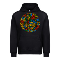 Black african fabric pattern round earrings 3 Urban Hoodie - BundleAndBundleShop