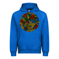 Cobalt african fabric pattern round earrings 3 Urban Hoodie - BundleAndBundleShop