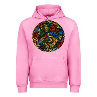 Fuchsia Pink african fabric pattern round earrings 3 Urban Hoodie - BundleAndBundleShop