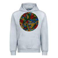 Heather Grey african fabric pattern round earrings 3 Urban Hoodie - BundleAndBundleShop