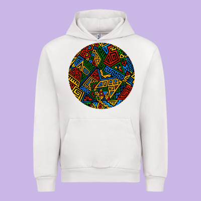 African Fabric Pattern Round Earrings 3 Urban Hoodie Designed By Bundleandbundleshop