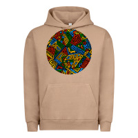 Pigment Burro african fabric pattern round earrings 3 Urban Hoodie - BundleAndBundleShop