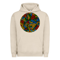 Pigment French Oak african fabric pattern round earrings 3 Urban Hoodie - BundleAndBundleShop