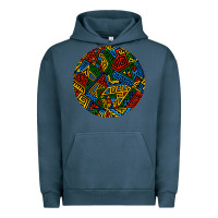Pigment Midnight Navy african fabric pattern round earrings 3 Urban Hoodie - BundleAndBundleShop